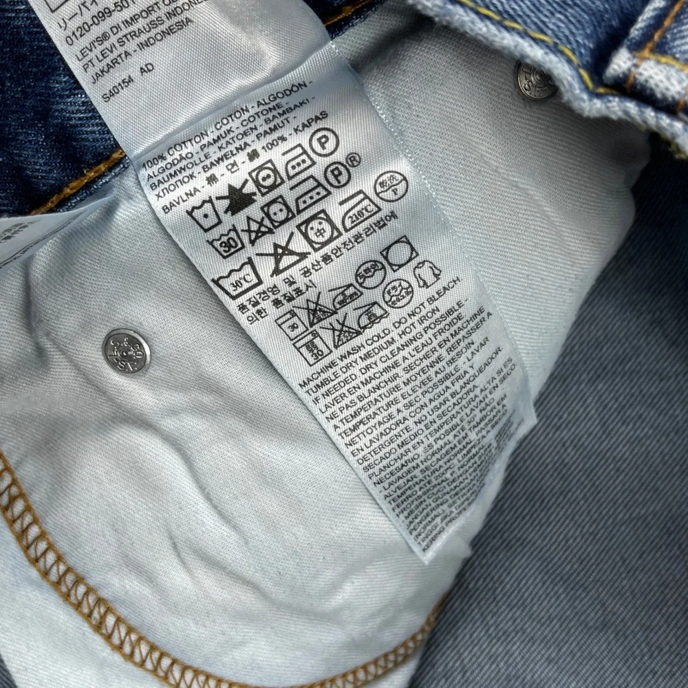 Levis 505 Regular Fit Jeans Mens 36x32 (Fit‎ 34x30) Blue Straight Leg Denim